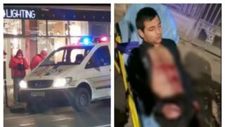 VIDEO | Imagini șocante! Un bărbat a fost atacat cu un cuțit de propriul tată în plină stradă, sub ochii trecătorilor
