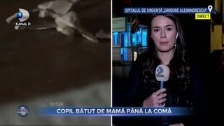 Copil batut de mama pana la coma