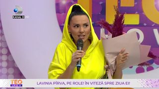 Lavinia P&icirc;rva a fost sărbătorită la &bdquo;Teo Show&rdquo;! Ce &icirc;și dorește artista cadou din partea lui Ștefan Bănică Jr.?