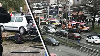 VIDEO | Momentul în care un șofer produce un accident teribil în Timișoara, după ce intră cu mașina pe contrasens/Trei persoane rănite și patru autoturisme avariate