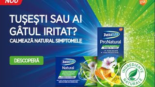 Siropul de tuse TheraTuss ProNatural calmează tusea uscată şi productivă
