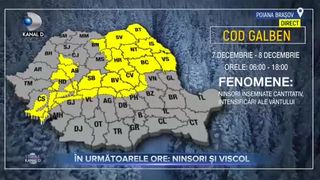 Ninsori si viscol in urmatoarele ore