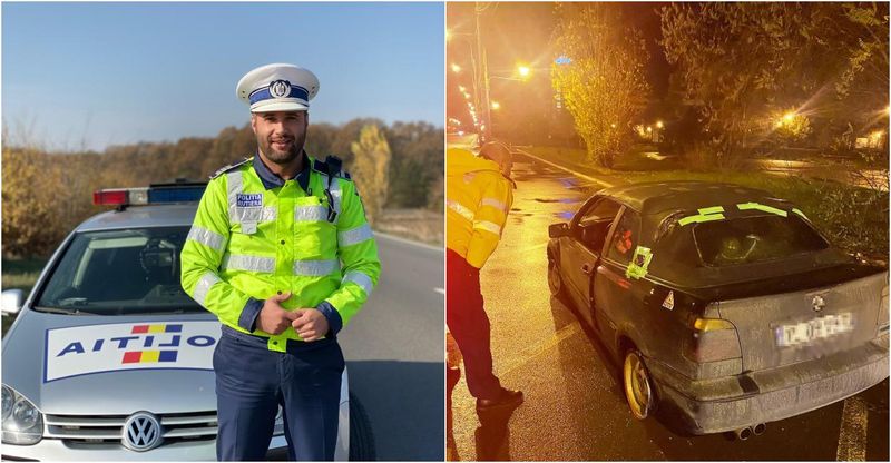 Un ofițer al Poliției din Constanța, aflat în afara programului de lucru, a staționat în trafic un şofer care conducea beat o maşină fără cauciucuri