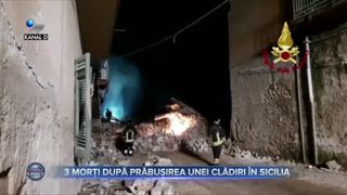 Trei morți după prăbușirea unei clădiri în Sicilia