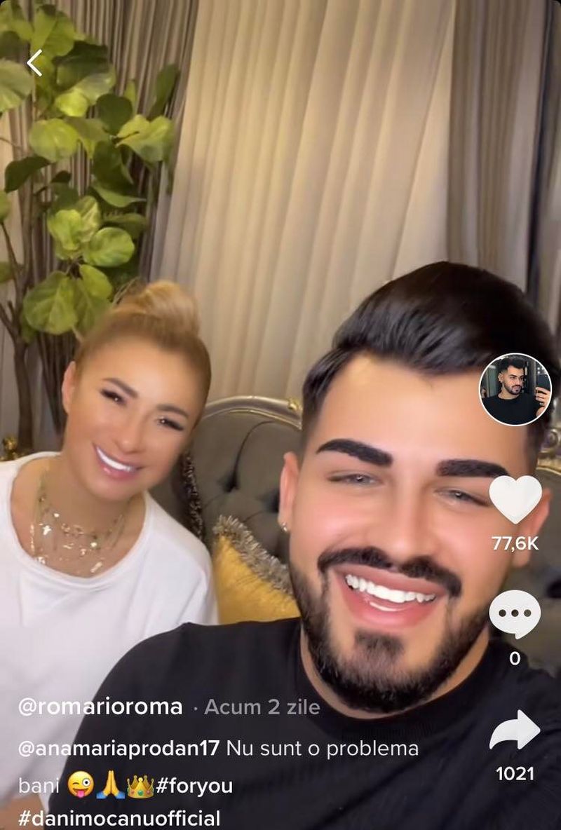 anamaria prodan pe tiktok alături de romario luan