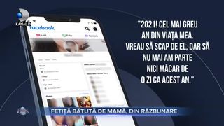 Fetiță bătută de mamă, din răzbunare