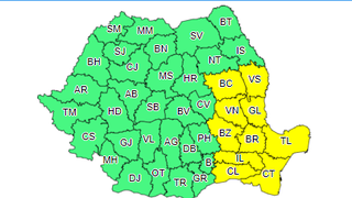 Cod galben de vânt puternic în zece judeţe, până marţi seară. Minimele vor ajunge şi la minus 18 grade