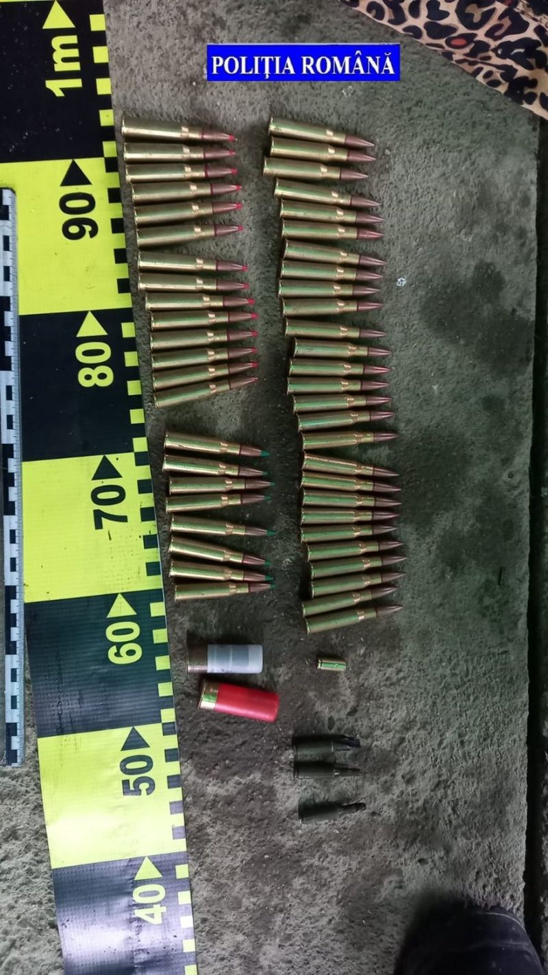 Polițiștii au găsit în casa unui tânăr din Vulcan zeci de grenade, pistoale şi sute de cartuşe