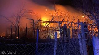 Locuinţă distrusă într-un incendiu în comuna Bogdăneşti, Vaslui