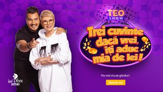 CONCURS. Teo și Bursucu își premiază telespectatorii!  S-a dat start înscrierilor pentru concursul “Trei cuvinte dacă vrei, îți aduc mia de lei!”, în cadrul emisiunii “Teo Show”