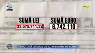 Factură la gaze de 6,7 milioane de euro