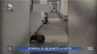 VIDEO| Scandal de zile mari într-un Hotel din Sibiu. S-a lăsat cu uși sparte