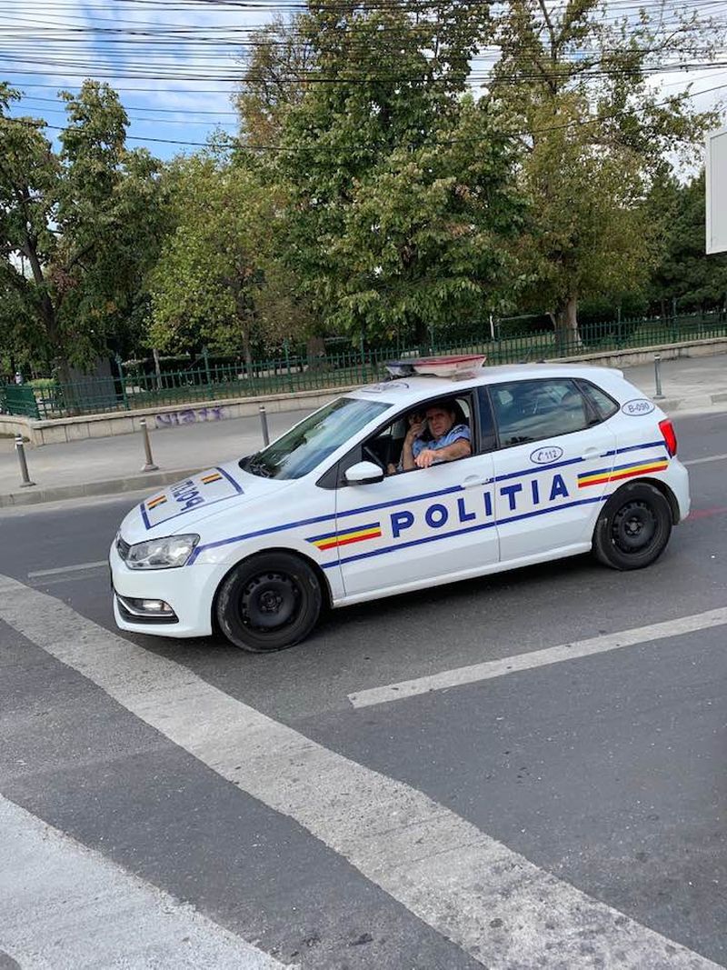accident rutier hunedoara mașină de poliție