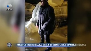 Masina sub gheata sub o conducta sparta