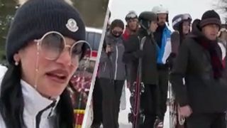 VIDEO | Cozi și aglomerație spre pârtie. Turiștii rezistă