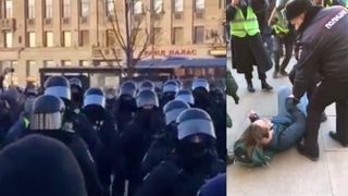 Proteste masive împotriva războiului din Ucraina, în Sankt Petersburg și Moscova. Tinerii ruși sunt târâți pe jos și reținuți de polițiști