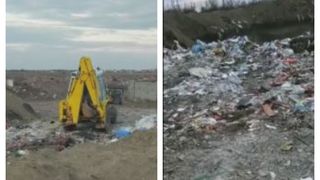 VIDEO | La marginea orașului Timișoara, polițiștii au descoperit o groapă ilegală de gunoi de aproape 2 hectare