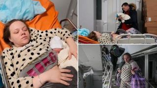 O tânără însărcinată, care a fugit din calea războiului, a născut acum o fetiță