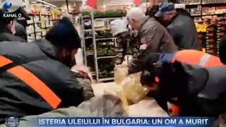 VIDEO - Isteria uleiului a ajuns și în Bulgaria. Un bărbat de 77 de ani a murit în înghesuiala creată de o promoție la ulei
