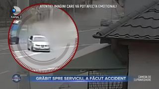 Grăbit spre serviciu, a făcut accident