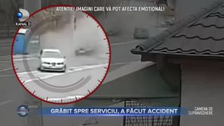 Grăbit spre serviciu, a făcut accident