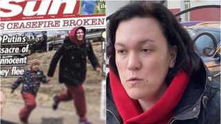 Durerea unei mame din Ucraina. A fugit din calea bombardamentelor de m&acirc;nă cu fetița