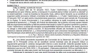 Subiecte istorie BAC 2022