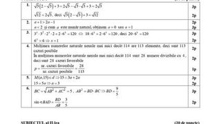 Barem simulare BAC Matematică.