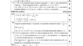 Barem simulare BAC Matematică.