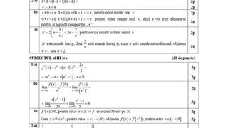 Barem simulare BAC Matematică.