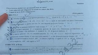 Subiecte Matematică simulare BAC 2022