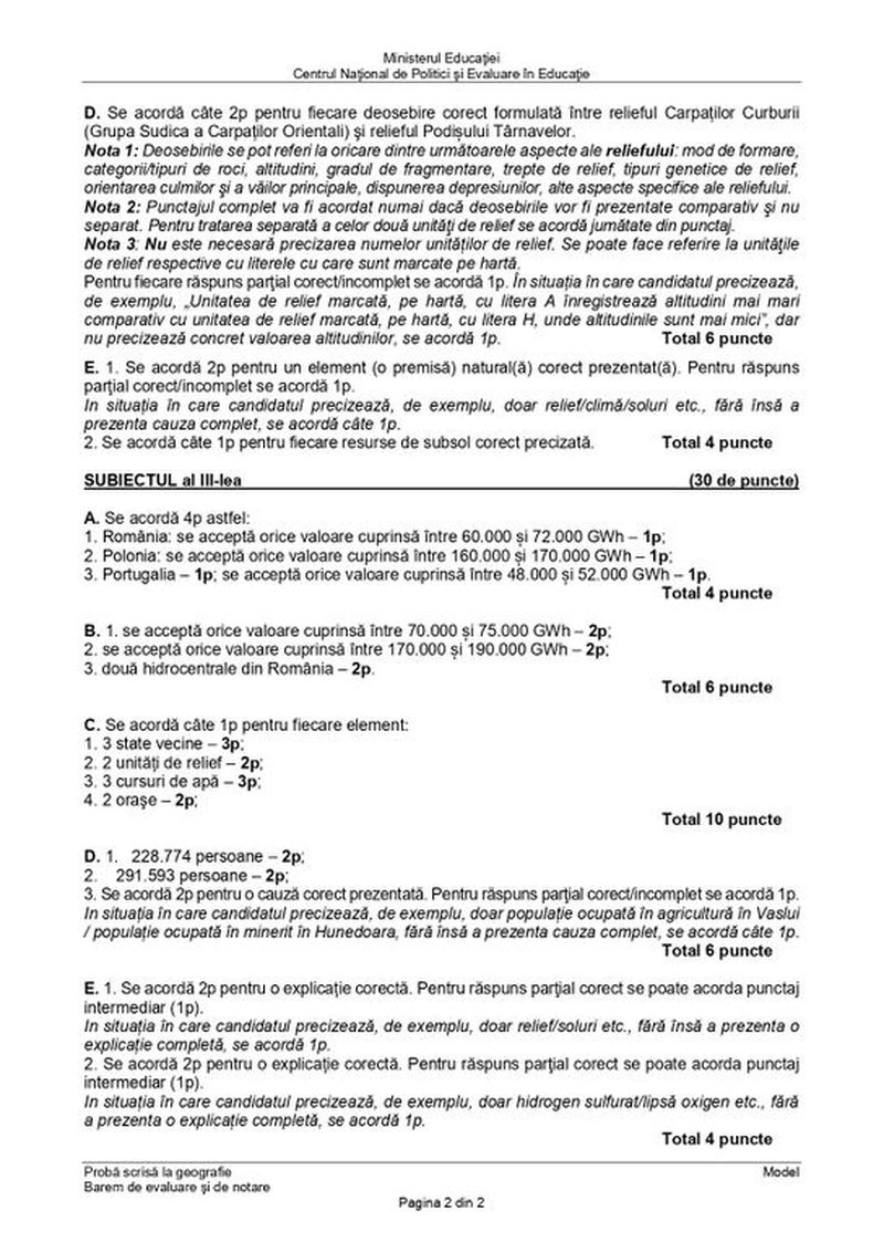 Subiecte Geografie simulare BAC 2022. Toate rezolvările corecte pentru proba la alegere a profilului