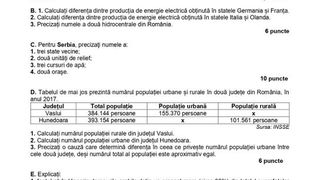Subiecte Geografie simulare BAC 2022. Toate rezolvările corecte pentru proba la alegere a profilului
