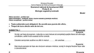 Subiecte Biologie simulare BAC 2022. Răspunsurile corecte pentru toate subiectele