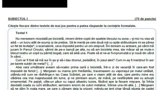 model subiect evaluare națională