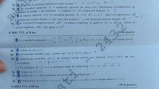 Barem  şi subiecte Matematică simulare BAC 2022
