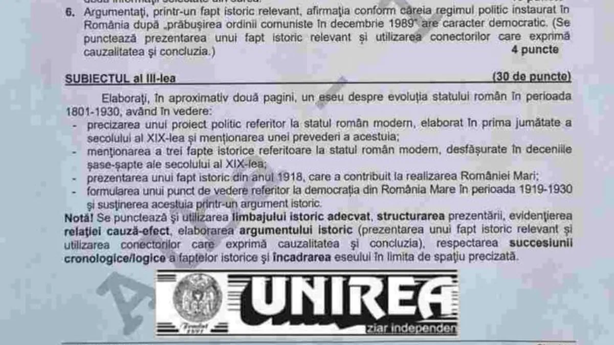 Edu.ro Barem Istorie simulare BAC 2022: Consultă online răspunsurile