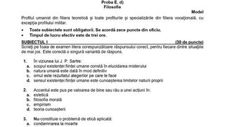 Subiecte Psihologie, Filosofie şi Logică simulare BAC 2022: Baremul de corectare, pe EDU.ro
