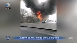 Alertă de fum toxic după incendiu