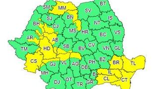 Ploi și intensificări ale vântului în 20 de județe. A fost emis cod galben