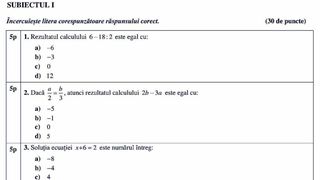 Subiecte Matematică simulare Evaluare Naţională 2022