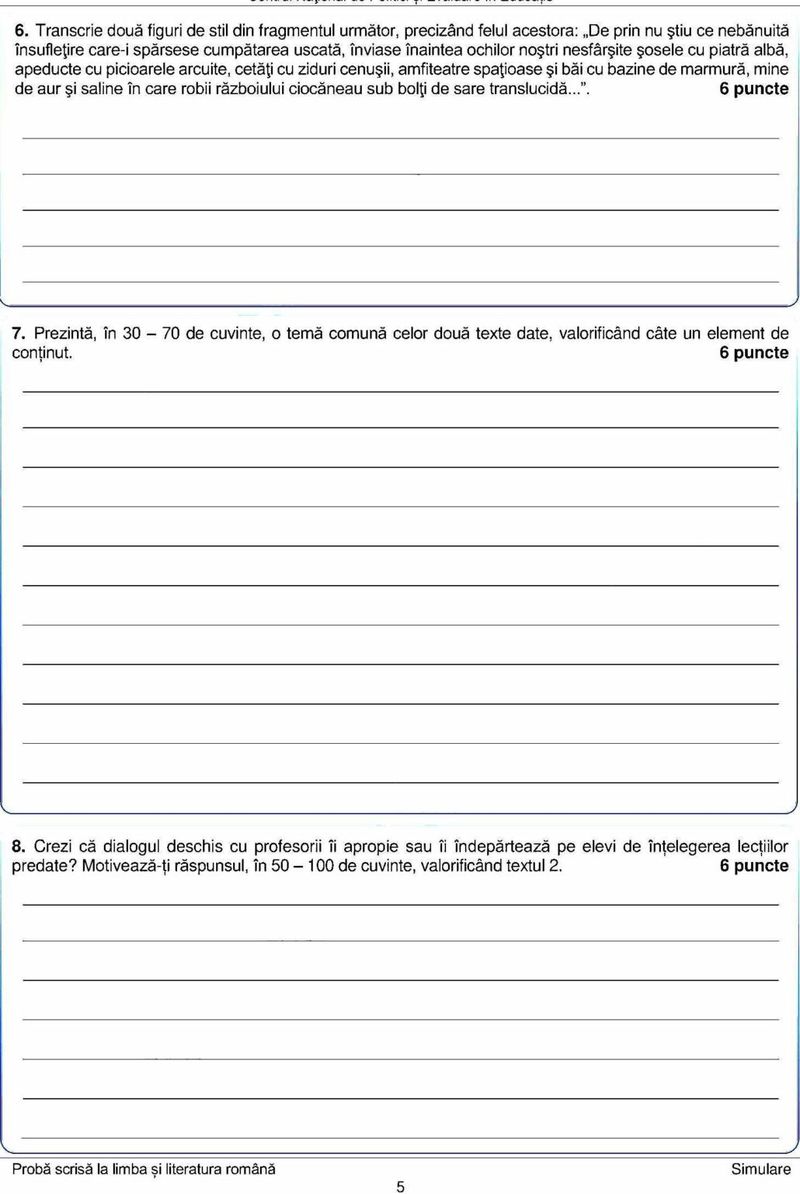 Edu.ro Barem şi subiecte simulare Evaluare Naţională 2022