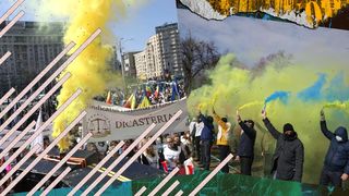 Protest în Piața Victoriei privind legea salarizării. Acțiunea este organizată de Blocul Național Sindical