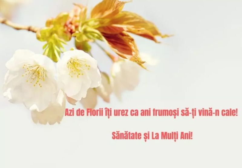 La mulţi ani de Florii 2022: Mesaje, urări şi felicitări pentru toţi cei care poartă nume de floare