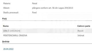 dincă face scandal după gratii