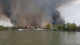 Incendiu de vegetație într-o zonă protejată din Delta Dunării. Flăcările s-au extins într-o zonă greu accesibilă