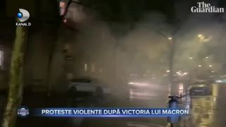 Proteste violente după victoria lui Macron