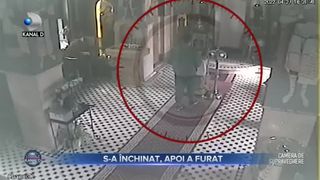 S-a închinat, apoi a furat