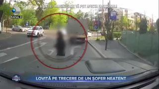 Lovită pe trecere de un șofer neatent