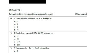 modele subiecte matematică evaluare națională